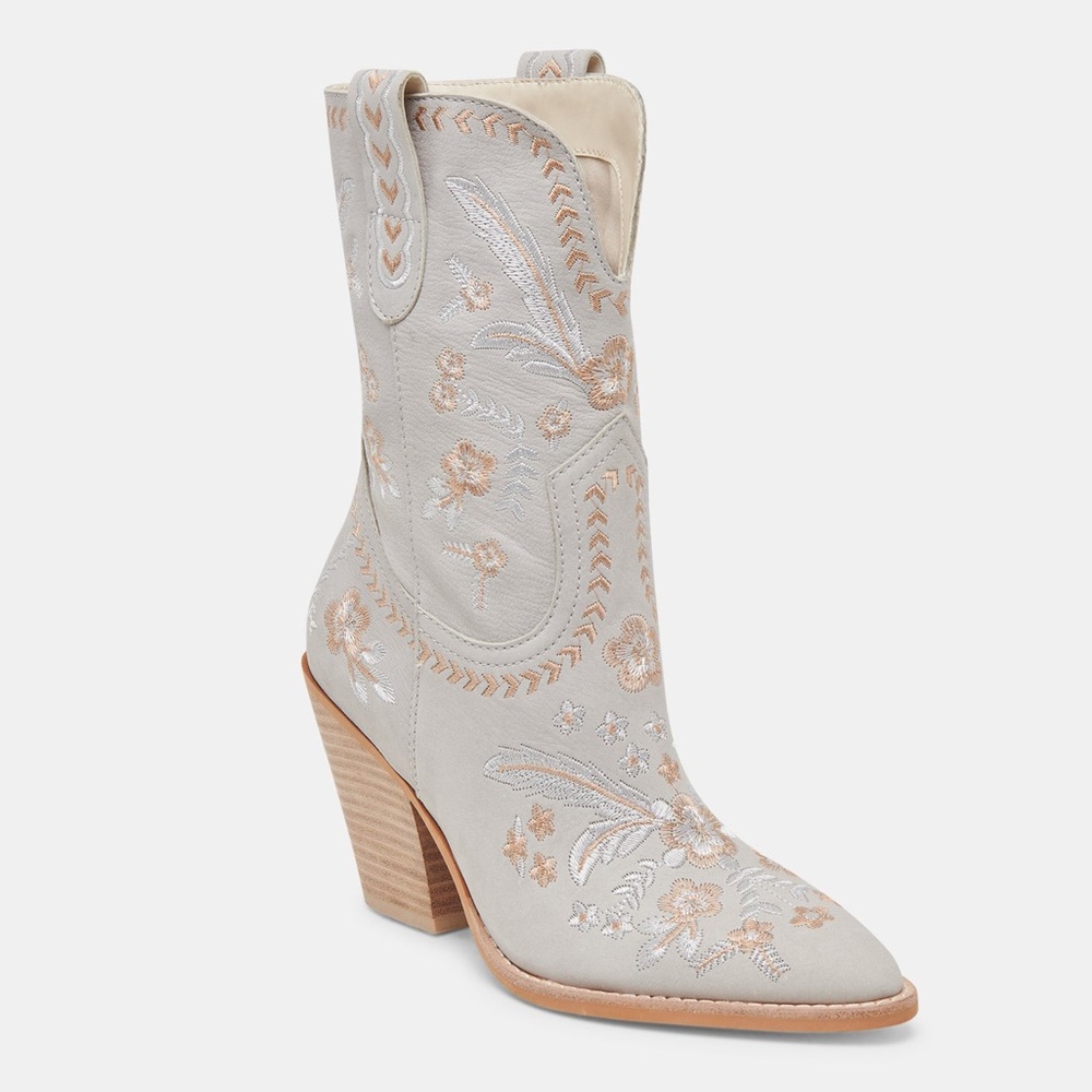NEW Dolce Vita Jessey Floral Stitched Western‎ Boots